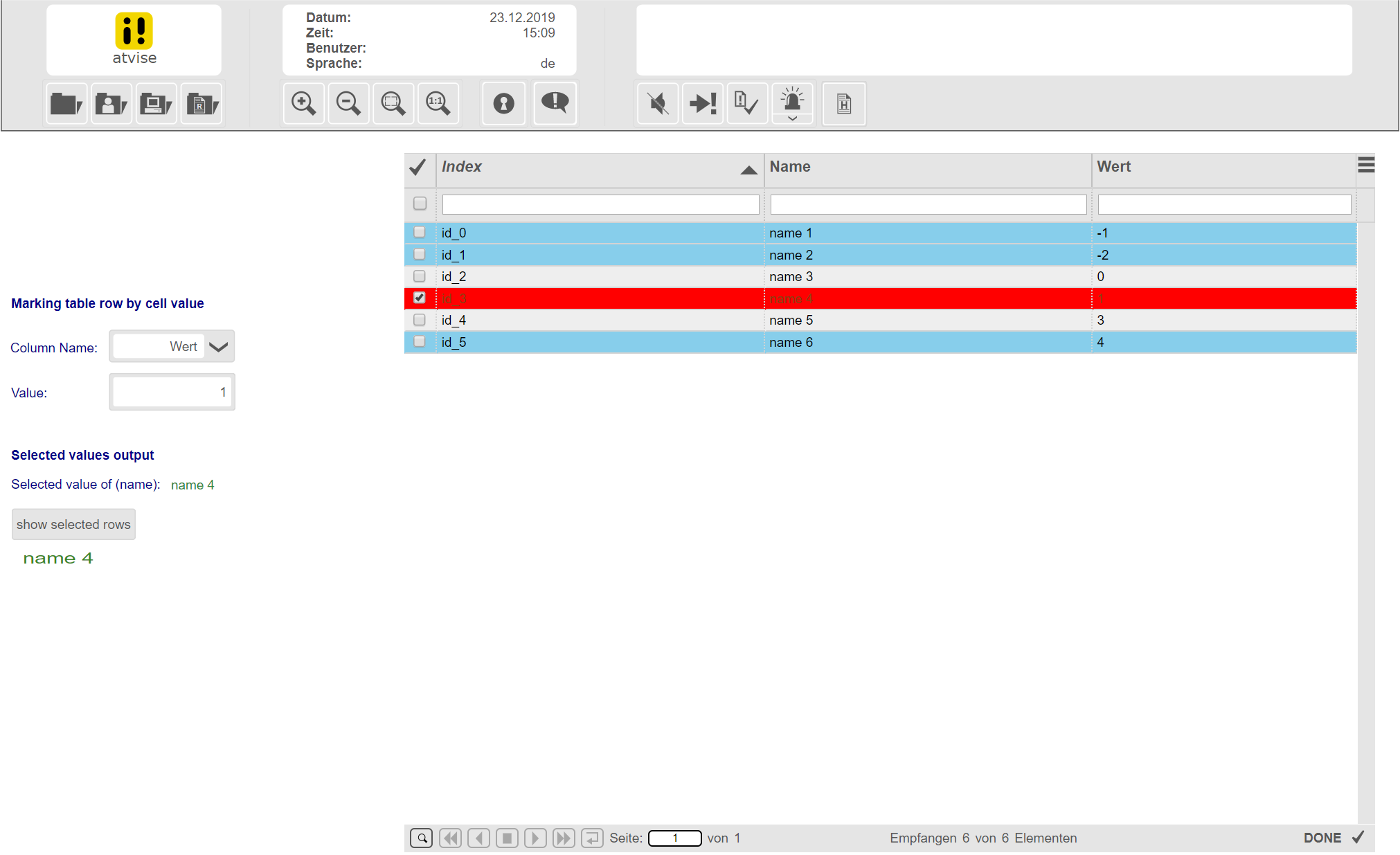 html table RowSelection
